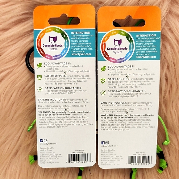 Brand New SMARTYKAT HALLOWEEN INSPIRED BOUNCY CAT CATNIP TOY-2CT. - Picture 2 of 3